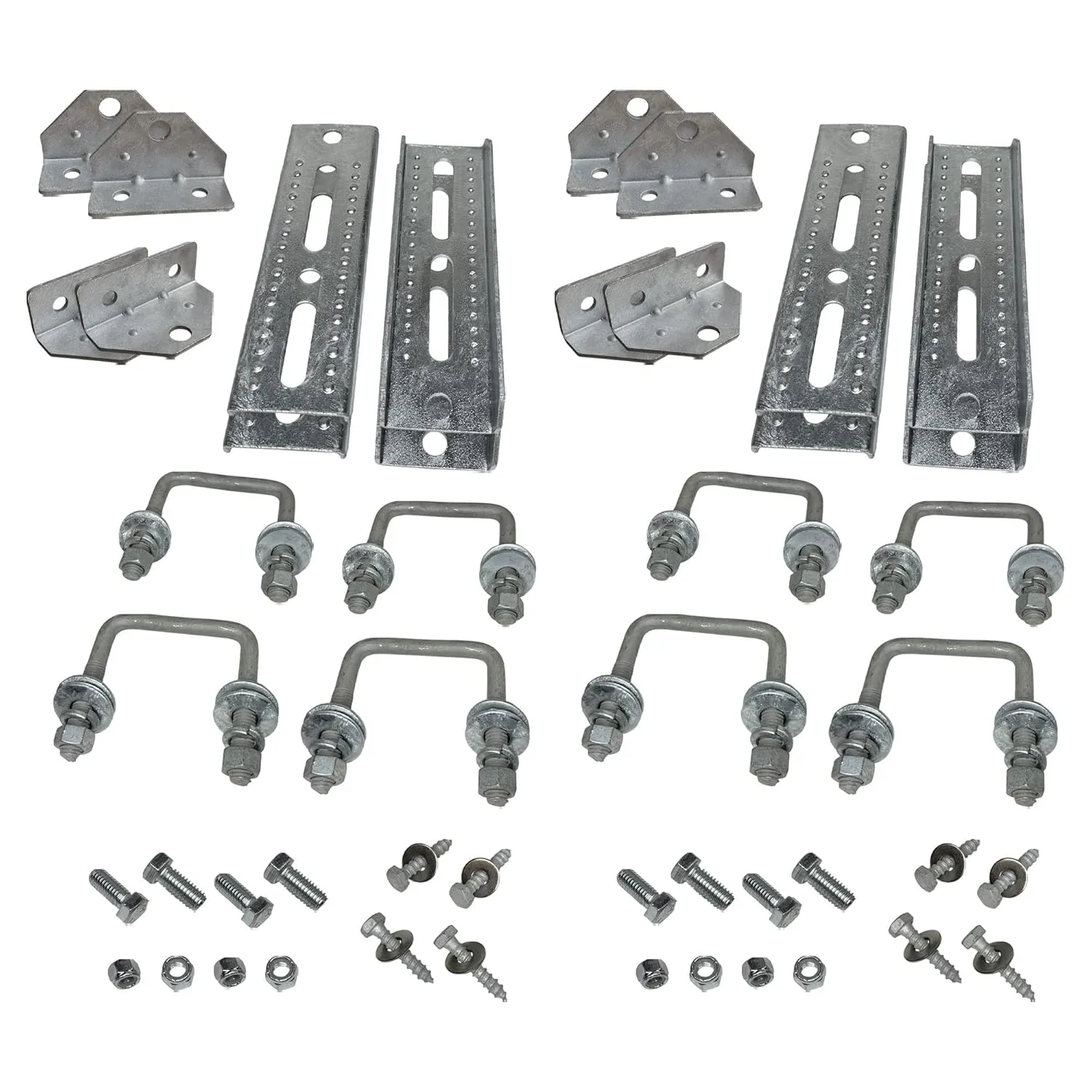 8 Pack 8" Galvanized Swivel Top Bunk Bracket Kit with Hardware for Boat Trailer, fits 2x3 Cross Members, Heavy Duty (8 Pack)