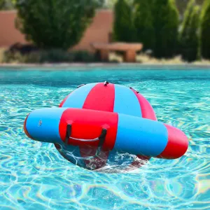 98IN/8.2FT Inflatable Dome Rocker Bouncer Holds Up to 4, Giant Roll and Play Seesaw Rocker with 6 Handles Max Weight 661Lbs, Blow Up Inflatable Bouncer Outdoor Toys with Pump