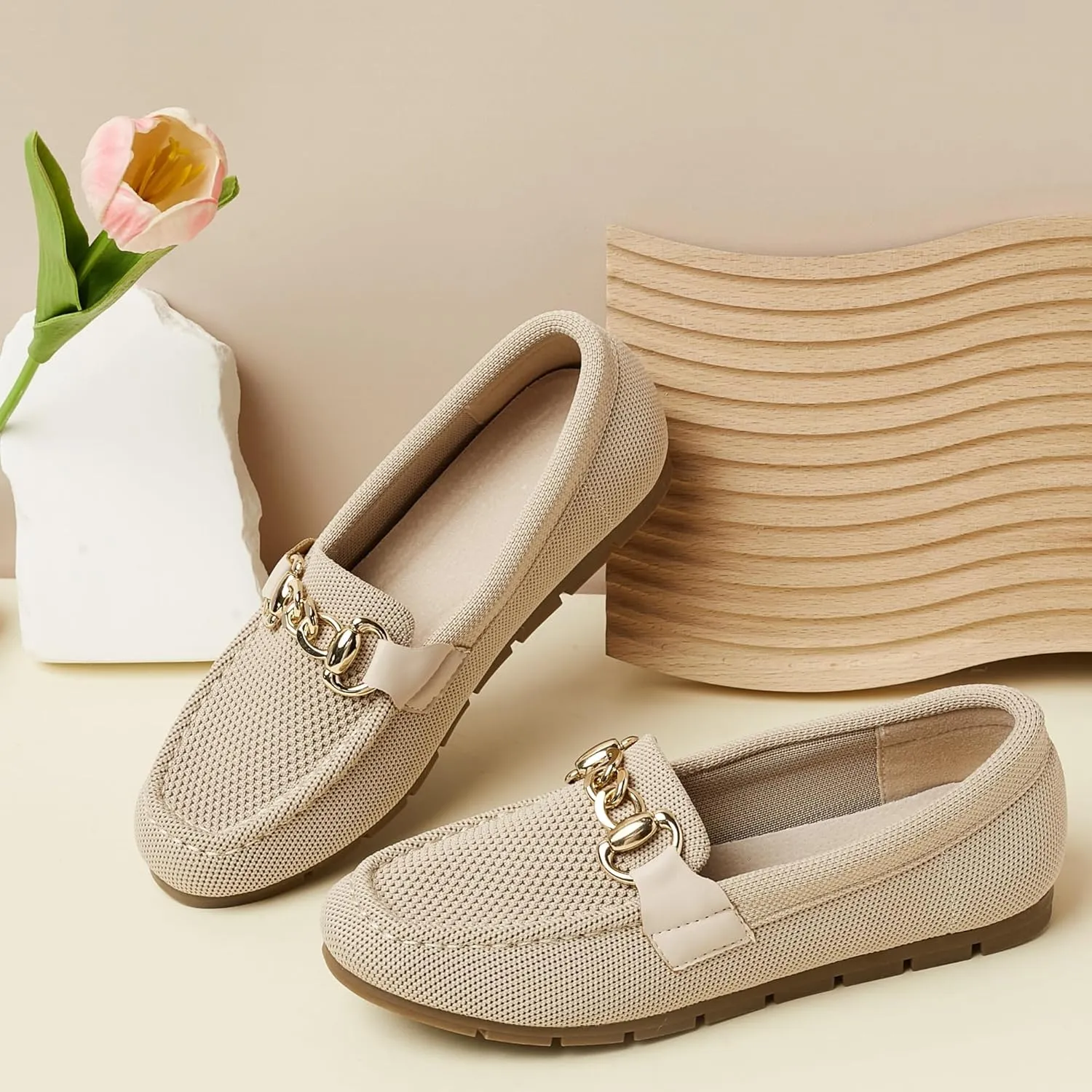 ABEJOJO Women's Loafer Shoes, Comfortable Slip on Casual Flat Penny Shoes for Walking, Driving, Dressy