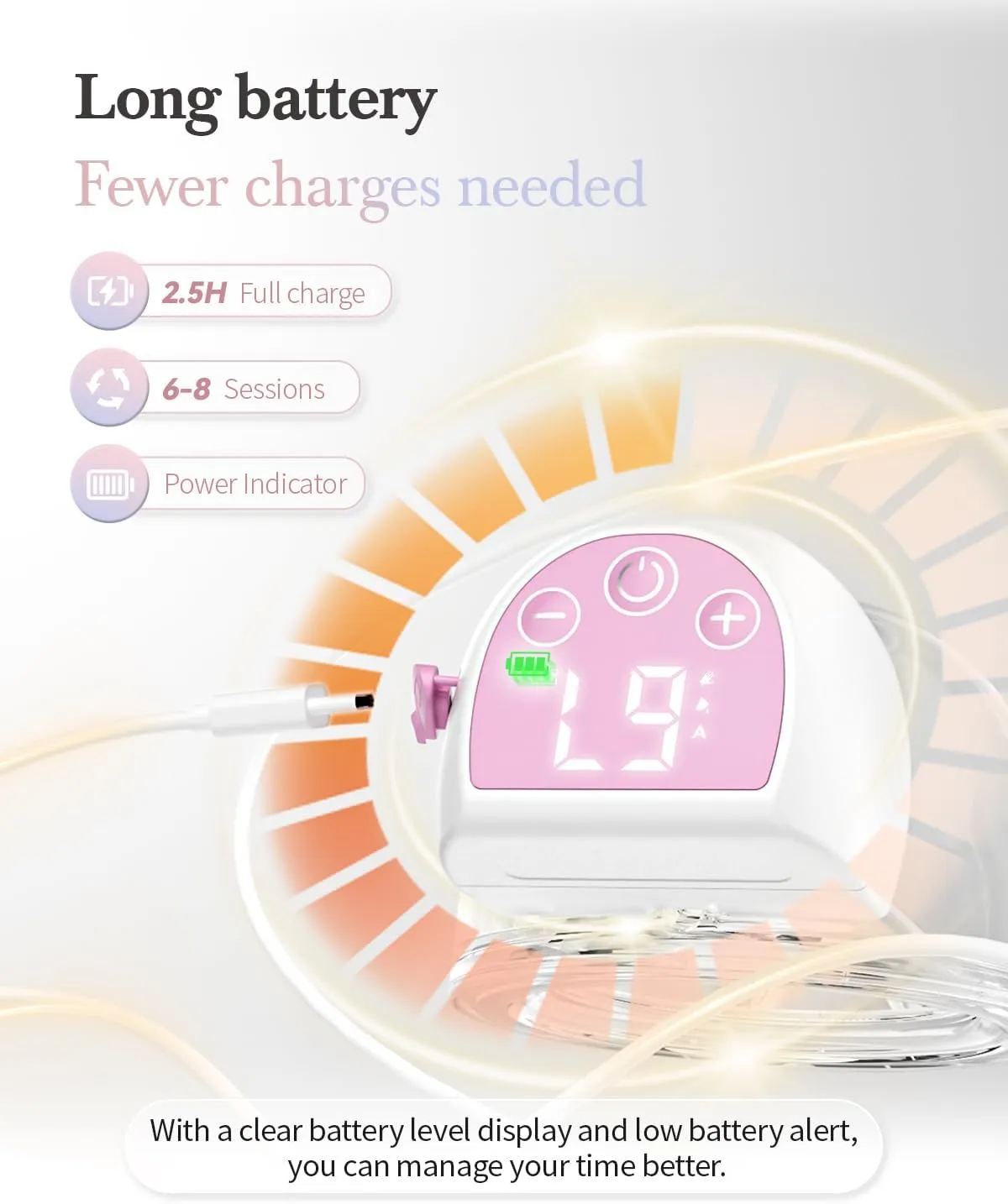 ABP-1508 Hands Free Breast Pump Wearable with Storage Bag, Wearable Breastfeeding Pump Strong Suction, Low Noise, 3 Modes 9 Levels, with 21/24mm Insert/Flange, 2 Pack (White)