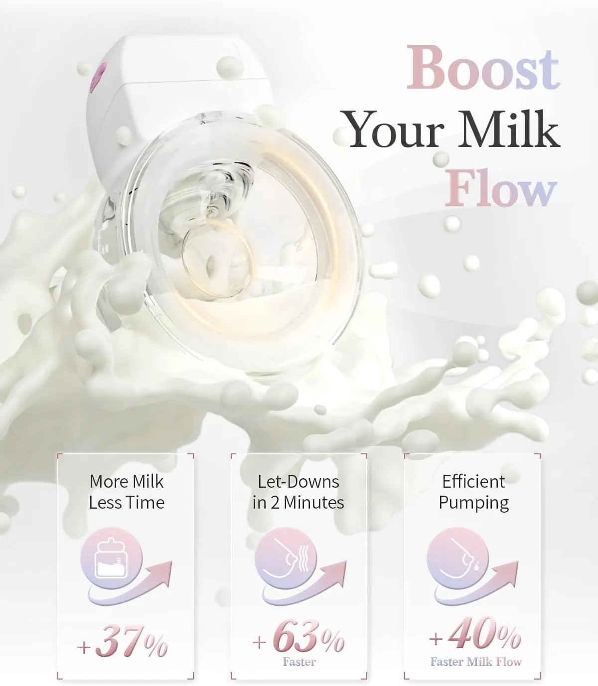 ABP-1508 Hands Free Breast Pump Wearable with Storage Bag, Wearable Breastfeeding Pump Strong Suction, Low Noise, 3 Modes 9 Levels, with 21/24mm Insert/Flange, 2 Pack (White)