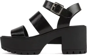 ABSOLEX BELLA ~ Women Fashion Open Toe Two Bands Lug sole Adjustable Ankle Strap Block Heel Sandals