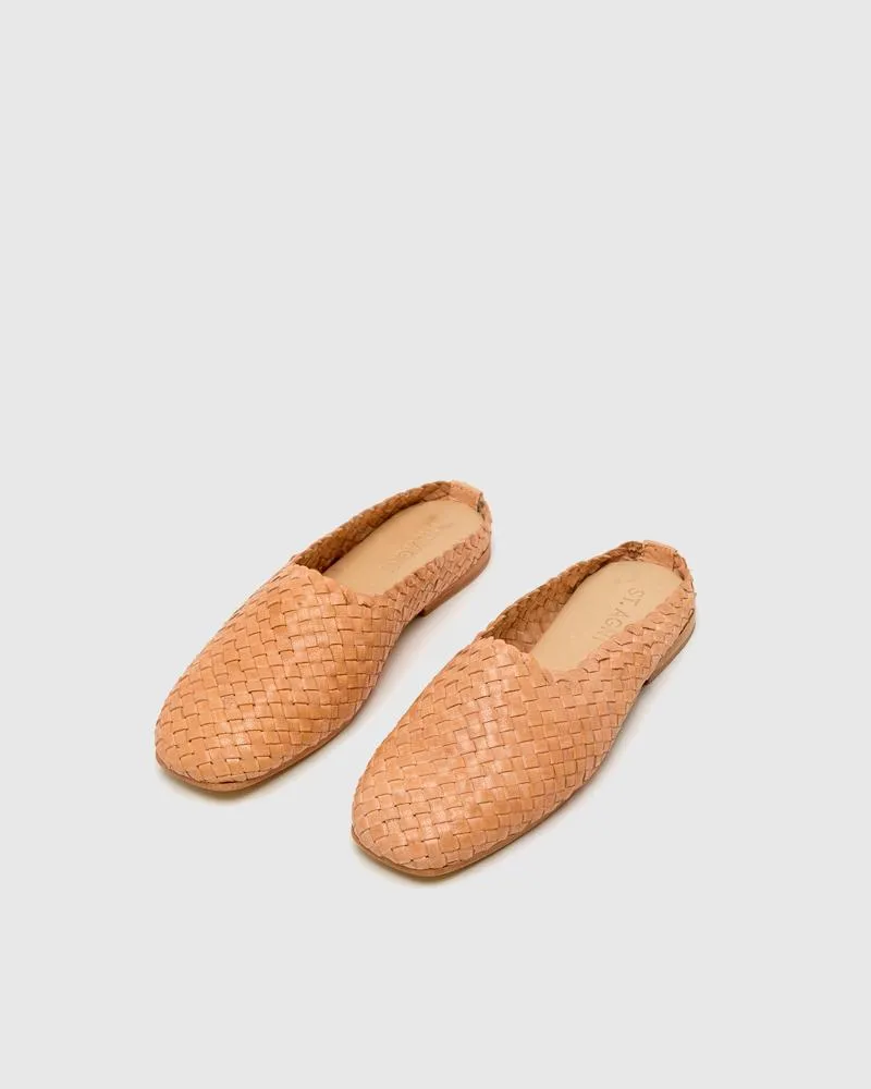 Agnes Woven Flat in Nude