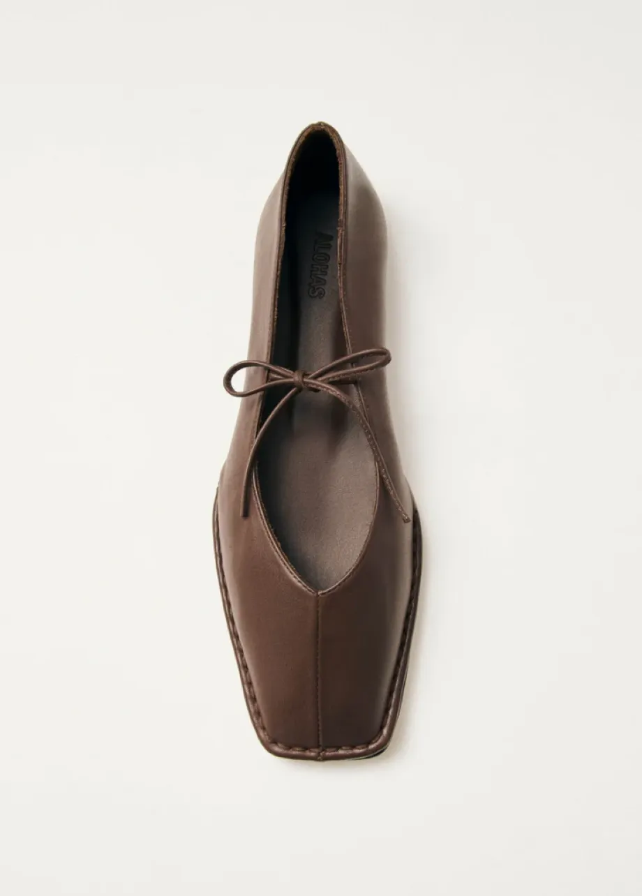 Alohas Sway Leather Ballet Flat - Chestnut Brown