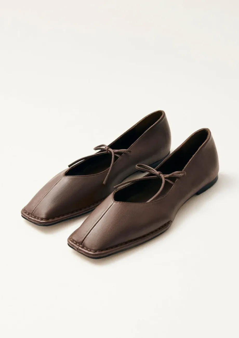 Alohas Sway Leather Ballet Flat - Chestnut Brown