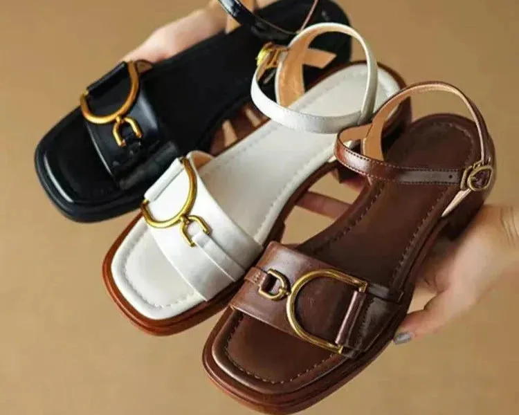 Amara Buckled Flat Sandals