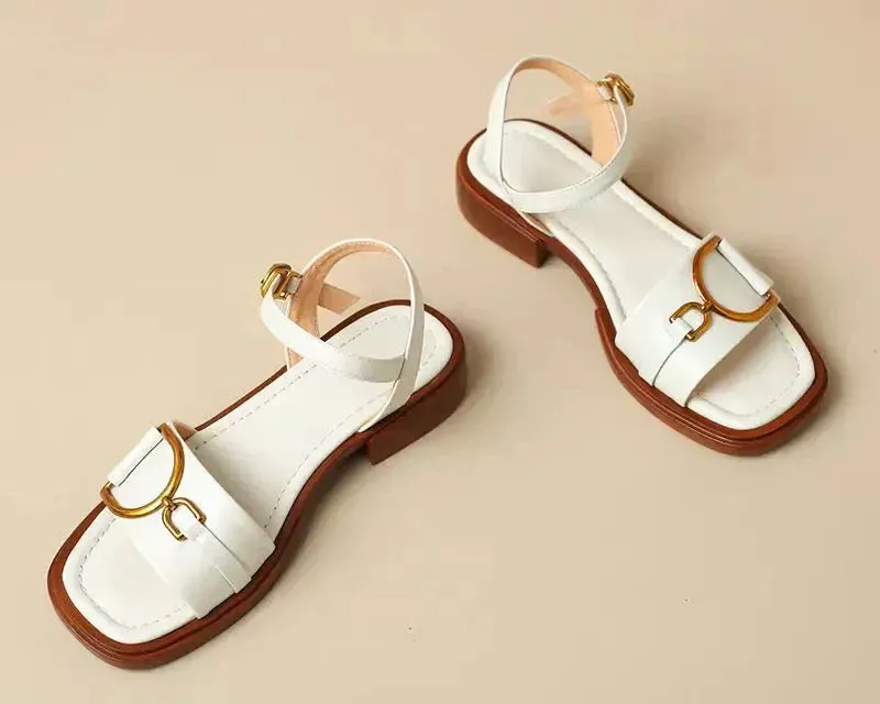 Amara Buckled Flat Sandals