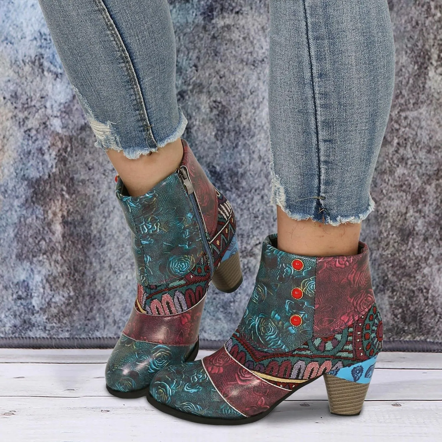 AMDBEL Booties for Women Dressy 2024 Ankle Boots Chunky High Heel Booties Fashionable Short Boots Winter Shoes