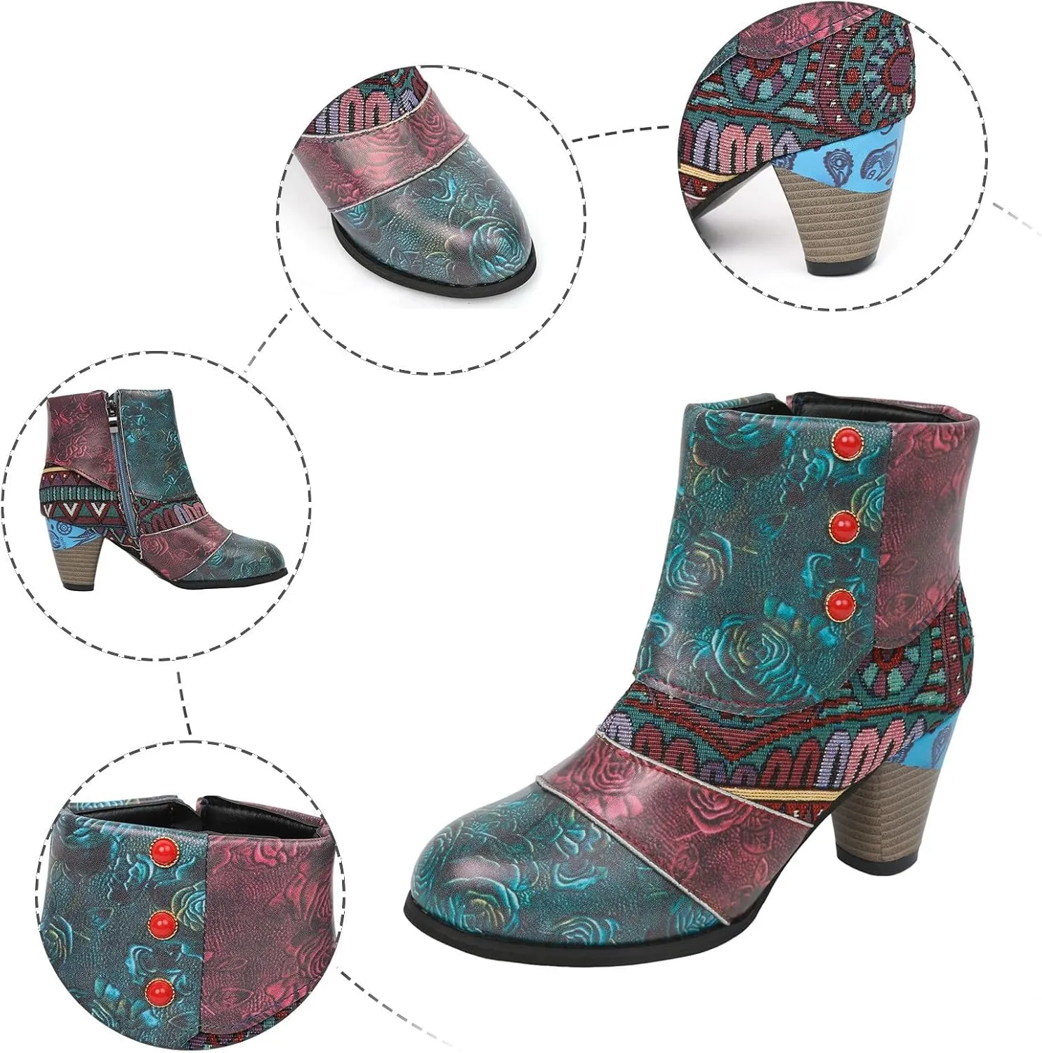 AMDBEL Booties for Women Dressy 2024 Ankle Boots Chunky High Heel Booties Fashionable Short Boots Winter Shoes