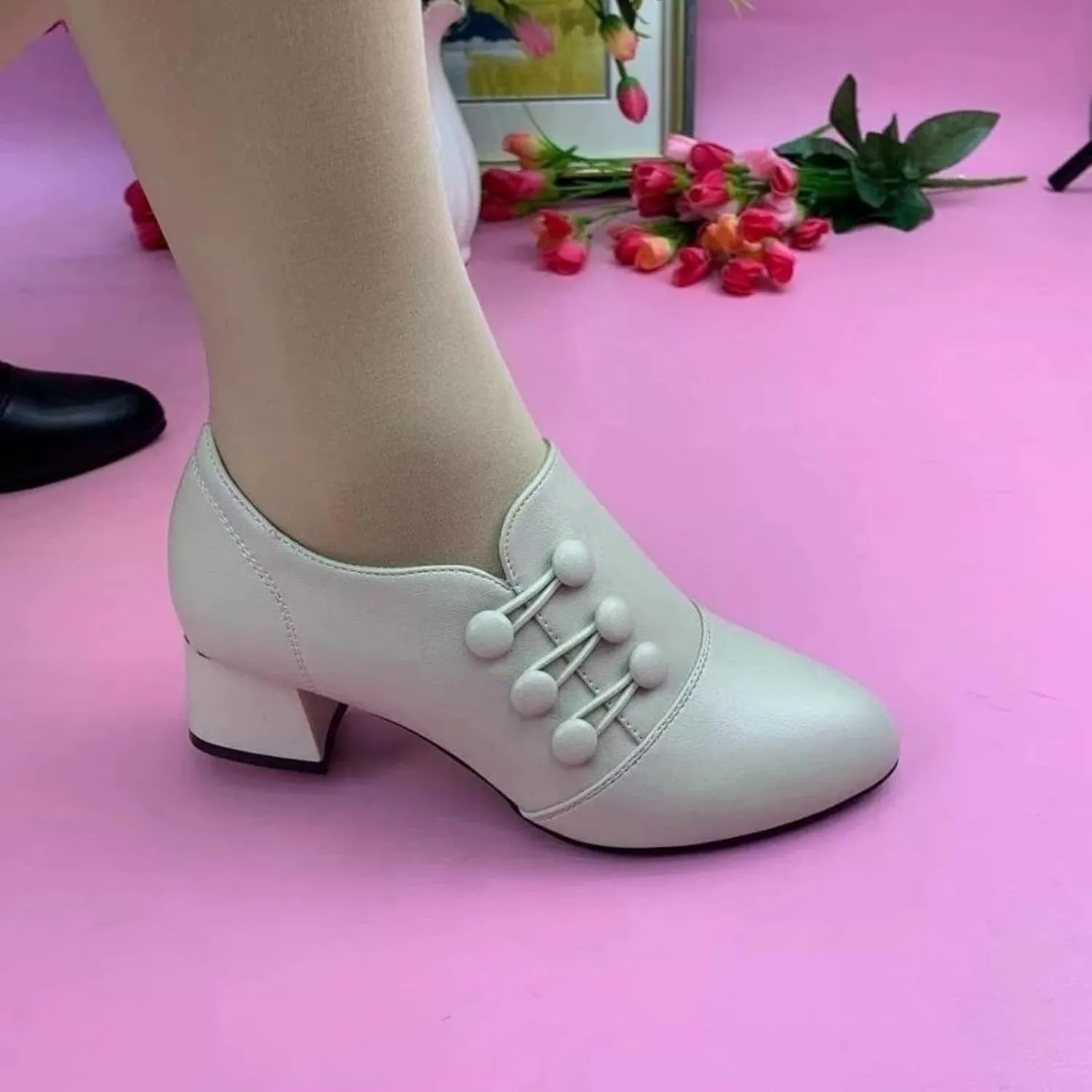 AMDBEL Booties for Women Dressy 2024 Ankle Boots Low Chunky Low Heel Comfortable Round Toe Short Boots Winter Shoes