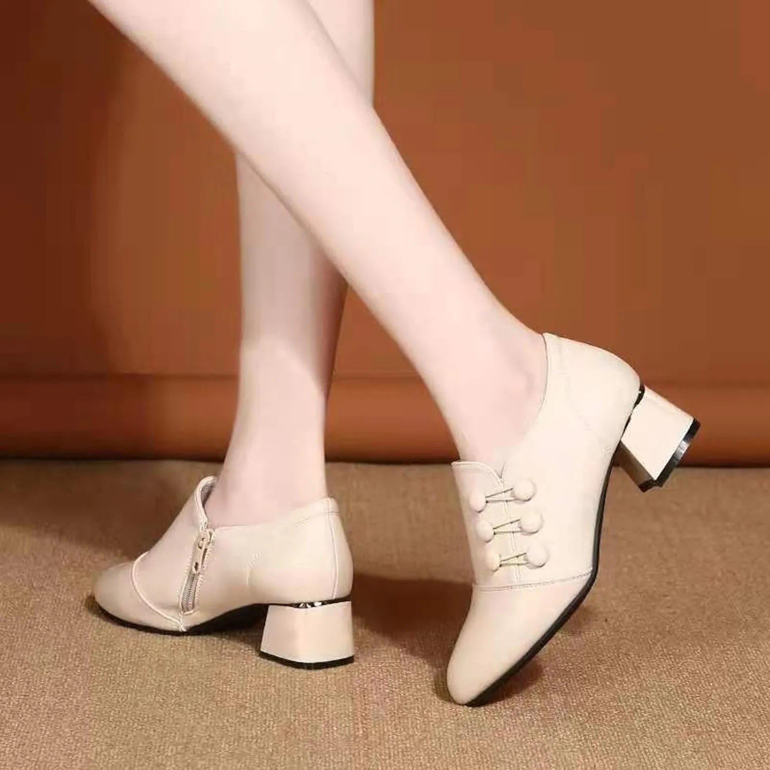 AMDBEL Booties for Women Dressy 2024 Ankle Boots Low Chunky Low Heel Comfortable Round Toe Short Boots Winter Shoes