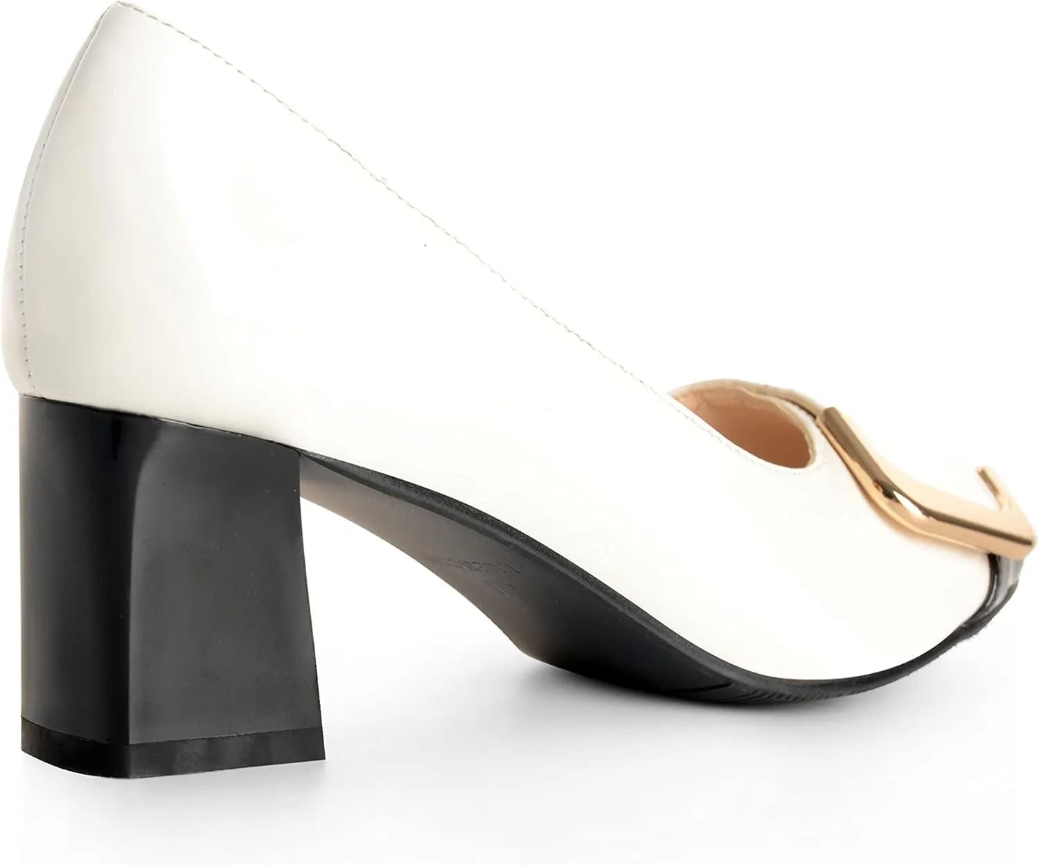 ANN CREEK Women's Pumps 'Angela' Shoes for Women Dressy Low Heel Rush Hour Office Shoes Two Tone Womens Pumps Square Toe 2.4 Inch Chunky Heel Slip On