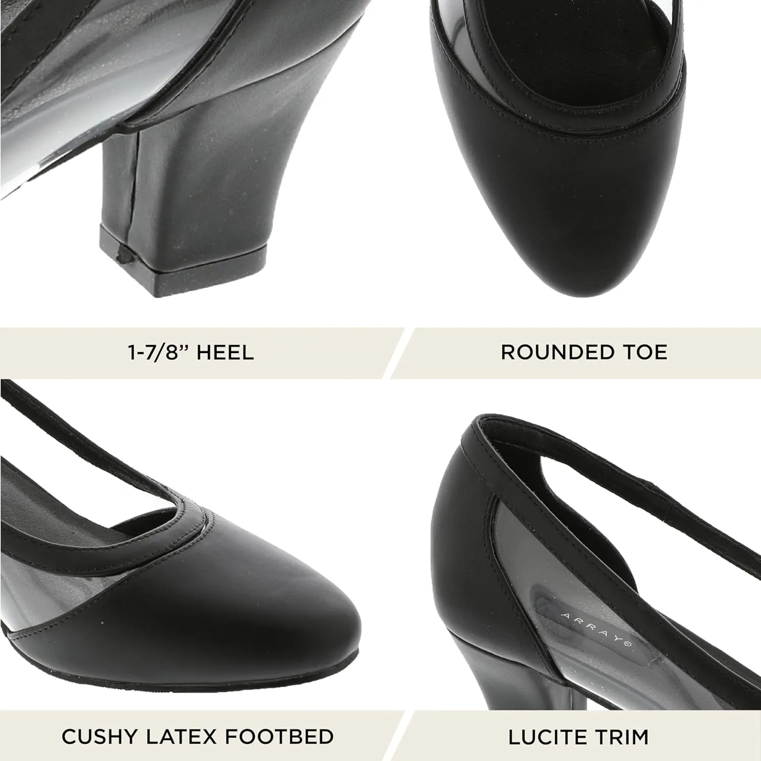 ARRAY Women's Eve Lucite Trim Low Heel Dress Pump