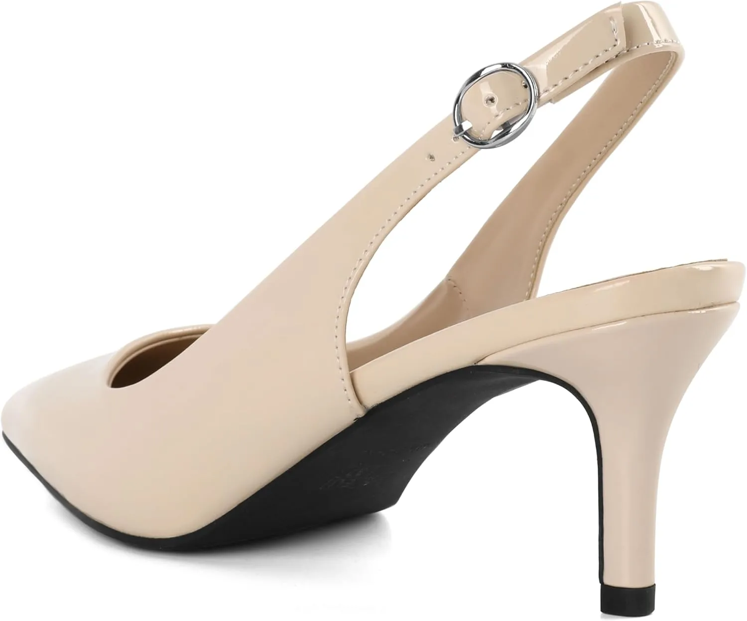 AUMOTED Women's Mid Heel Pumps Slingback Heels Stylish Low Heel Pumps Elegant Pointed Toe Heels for Wedding 2.5 Inch Dressy Pumps