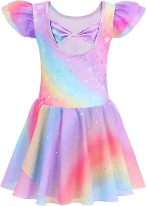 Ballet Leotards for Girls Toddler Dance Leotards Short/Long Sleeve Skirt Ballerina Outfits