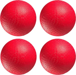 Bedwina Playground Balls Bulk - 8.5 Inch Red Rubber Kickball Bouncy Inflatable Balls for Kids & Adults w/Hand Pump, Indoor & Outdoor Games, Kickballs, Dodgeball, Four Square, and More