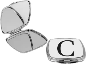 Bold Letter C Personalized Monogram Letter - Square Compact Mirror Personal Mirror