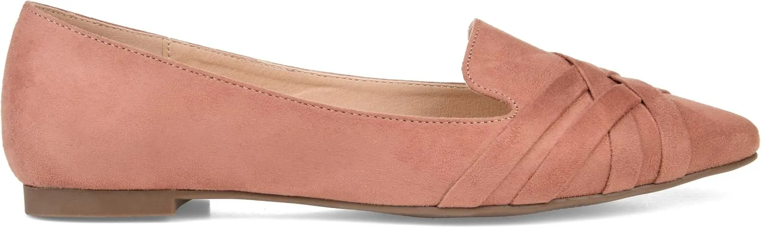 Brinley Co. Womens Pointed Toe Flat Blush, 7 Regular US