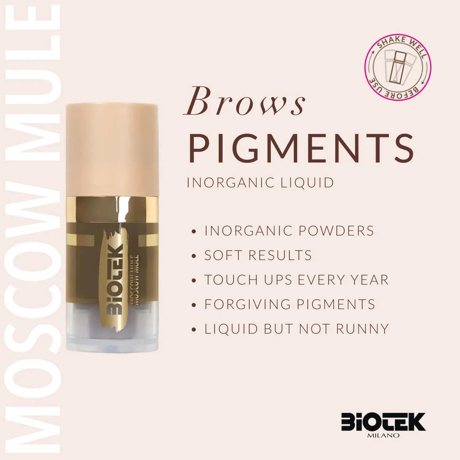 Brow pigments Inorganic Liquid - Made in Italy - Moscow Mule 0.24 Fl Oz (Pack of 1)