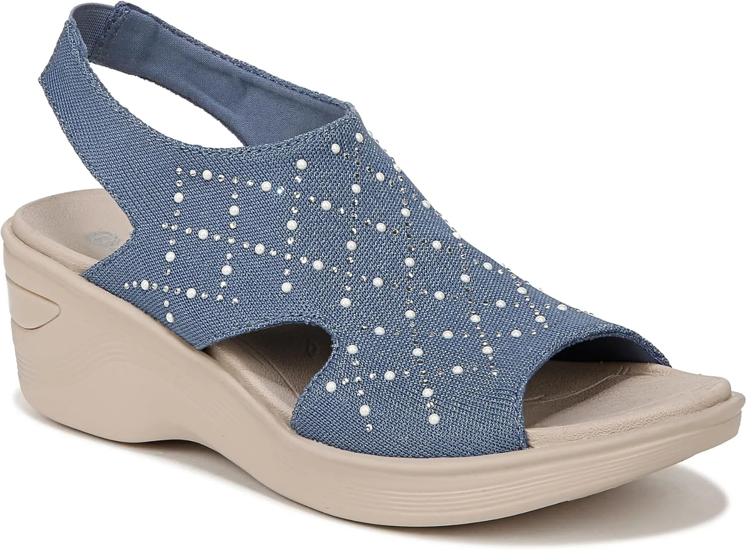 BZees Women's Destiny Bright Slingback Casual Sandal Heeled