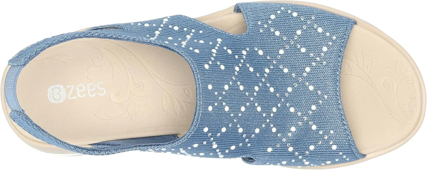 BZees Women's Destiny Bright Slingback Casual Sandal Heeled