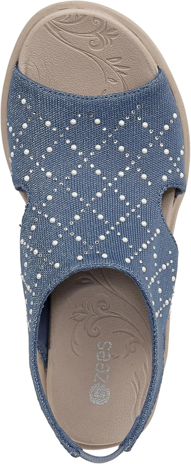 BZees Women's Destiny Bright Slingback Casual Sandal Heeled