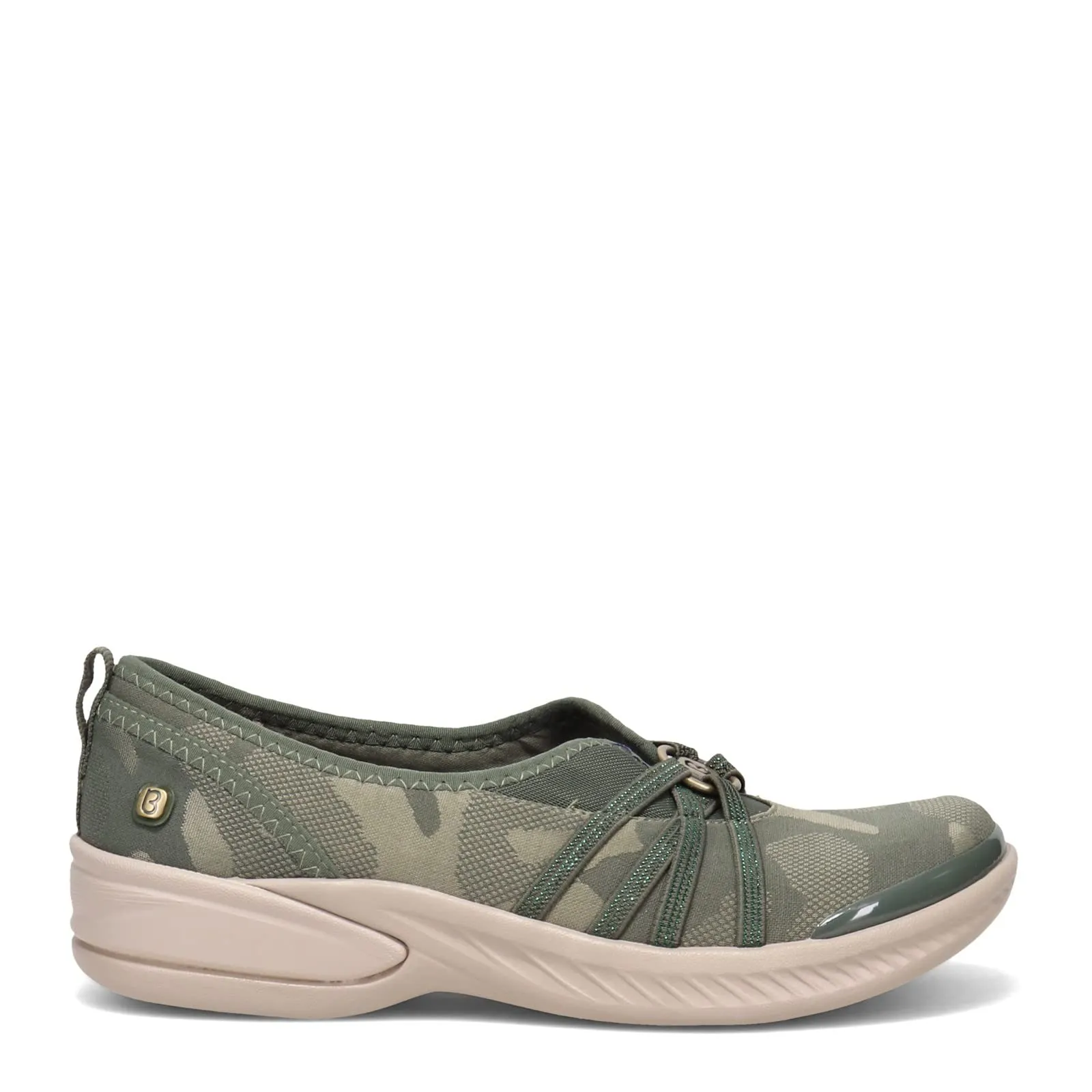 BZees Women's Niche Ballet Flat, Forest Green Camo, 8.5