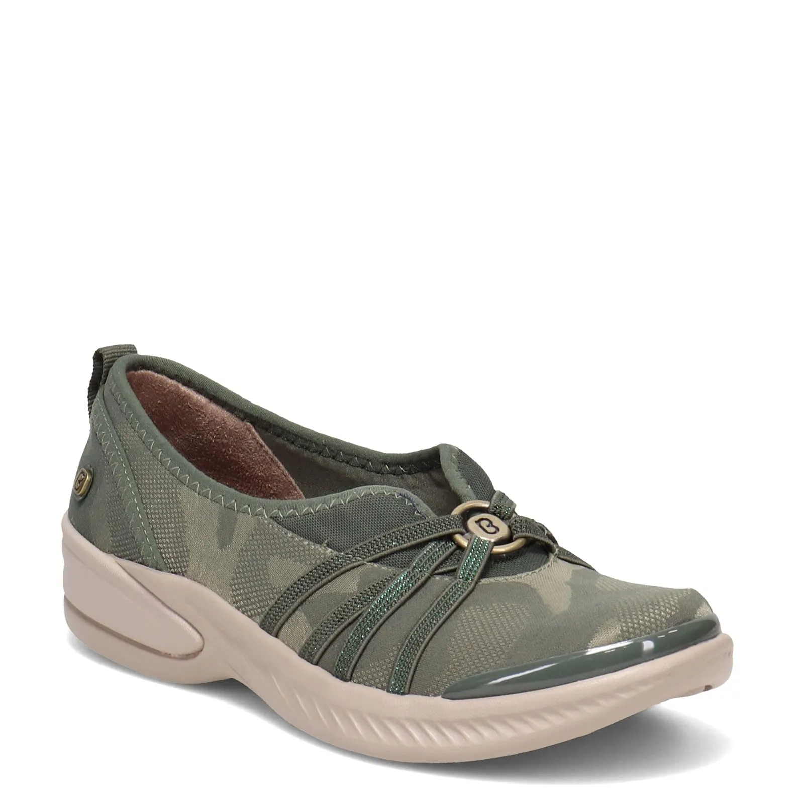 BZees Women's Niche Ballet Flat, Forest Green Camo, 8.5