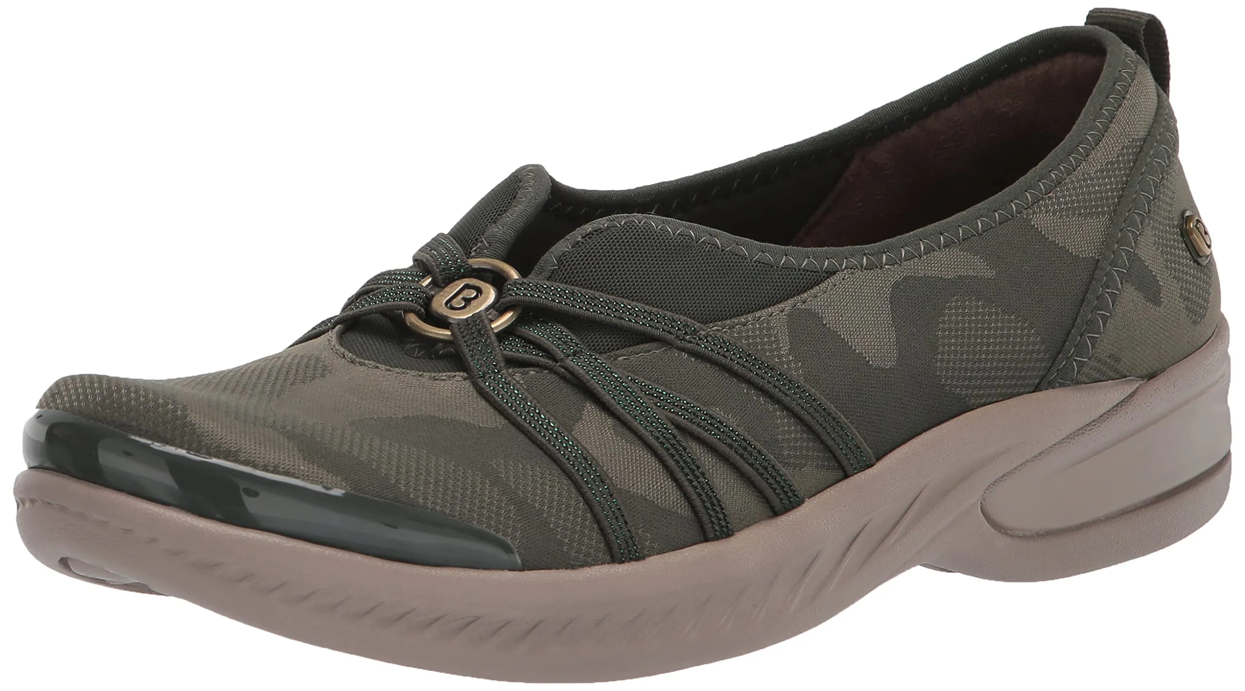 BZees Women's Niche Ballet Flat, Forest Green Camo, 8.5