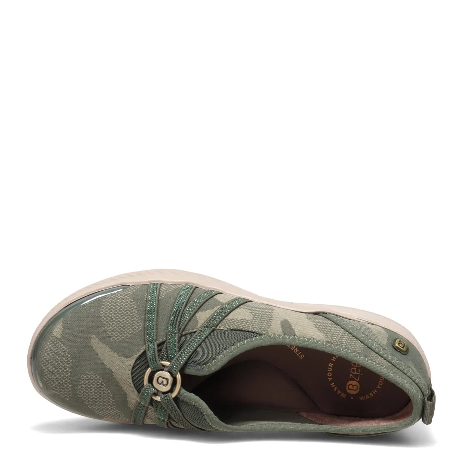 BZees Women's Niche Ballet Flat, Forest Green Camo, 8.5