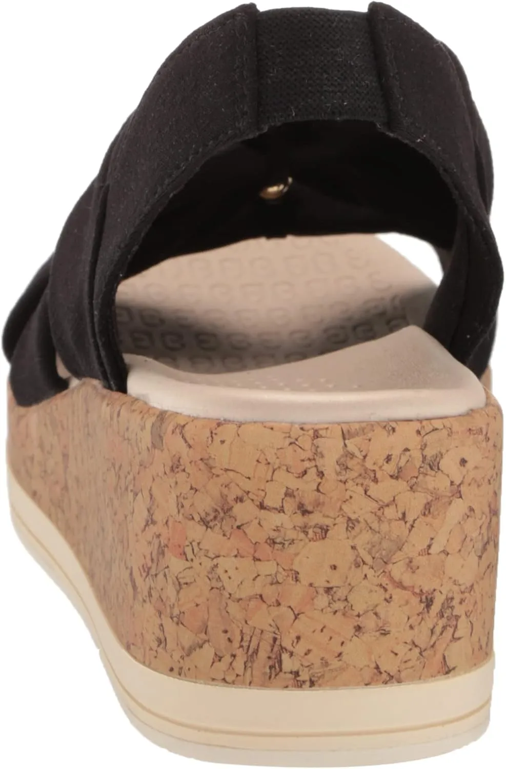 BZees Women's Roma Cork Wedge Beaded Sandal
