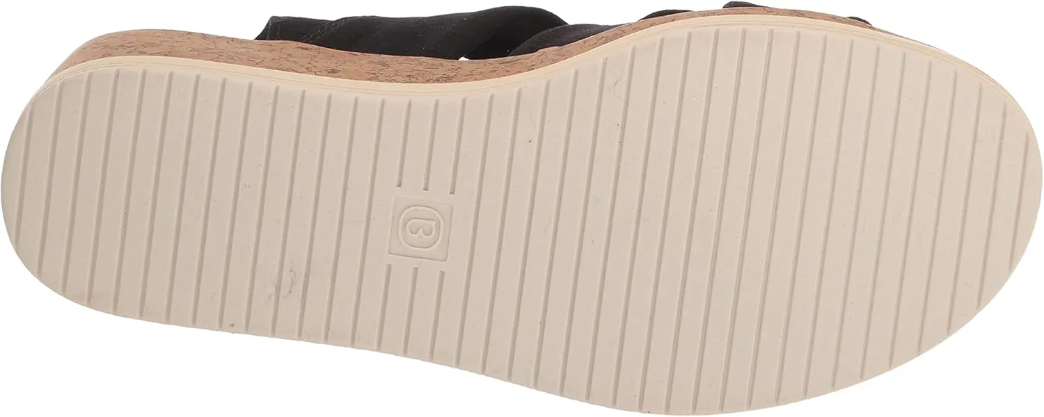 BZees Women's Roma Cork Wedge Beaded Sandal