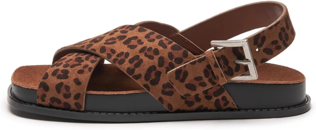 C. Paravano Women Sandals,Comfortable Dressy Flat Slides Summer Sandals with Arch Support for Walking Beach Casual Adjustable Buckle Slip-Ons Fashion Shoes