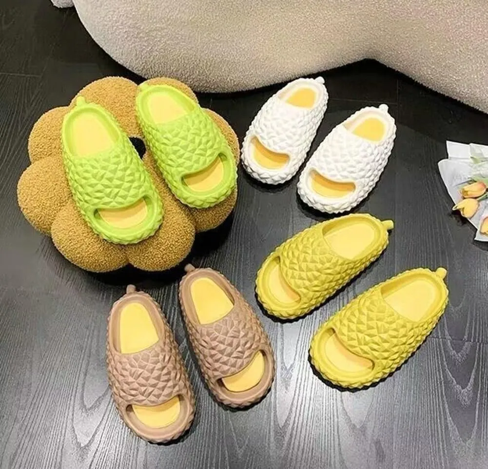 Caistre Funny Fruit House Slipper for Women Men Comfortable Quick Drying Durian Shower Sandals Slippers Non-Slip Bathroom Slippers