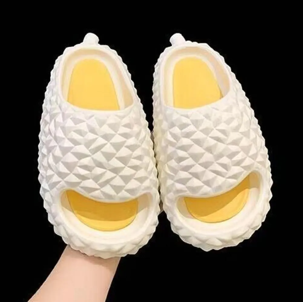 Caistre Funny Fruit House Slipper for Women Men Comfortable Quick Drying Durian Shower Sandals Slippers Non-Slip Bathroom Slippers