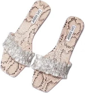 Cape Robbin OHANA NO LEFT BEHIND SLIP ON OPEN TOE SLIDE MULE SANDALS SNAKE