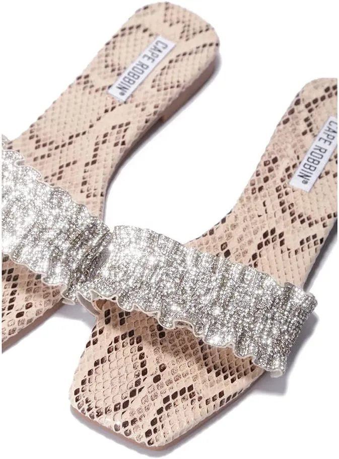 Cape Robbin OHANA NO LEFT BEHIND SLIP ON OPEN TOE SLIDE MULE SANDALS SNAKE