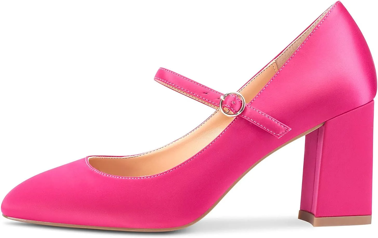 Castamere Ladies Chunky Heel Square-Toe Mary Jane Pumps Strappy Sexy Elegant Pump 3 Inch Heels