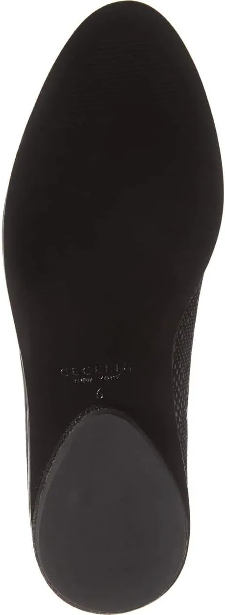 Cecelia New York Fenton Loafer Black Leather Horse Bit Slip On Gold Buckle Flats, 9