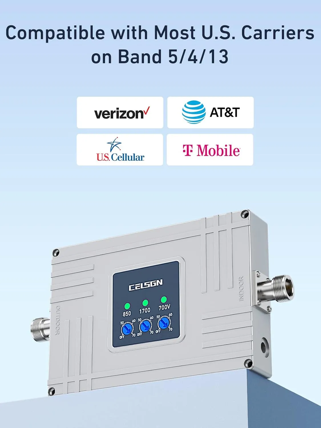 Cell Phone Booster for Home - Up to 3,500 sq ft, Cell Phone Signal Booster for All Carriers - Compatible with Verizon, AT&T, T-Mobile, Sprint & More - Boost 5G, LTE & 3G Signal on Band 4, 5 and 13