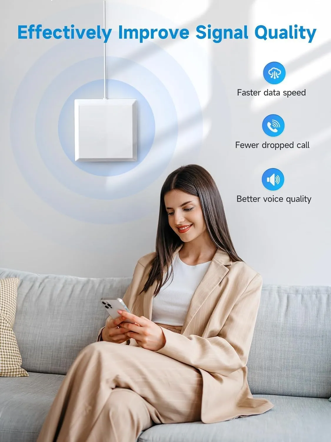 Cell Phone Signal Booster for All Carriers on Band 5/12/13/17 | Up to 4,500 Sq Ft | Boost 5G 4G& LTE Signal for Verizon, AT&T, T-Mobile & More | FCC Approved