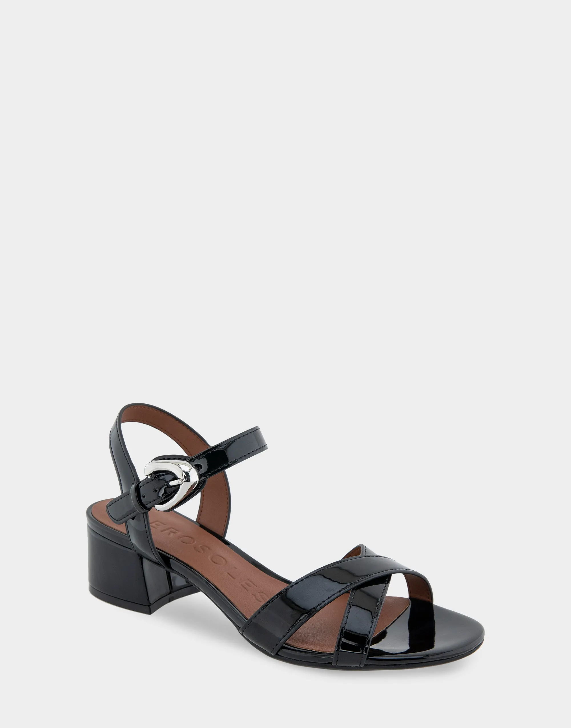 Cinzia Black Patent Faux Leather