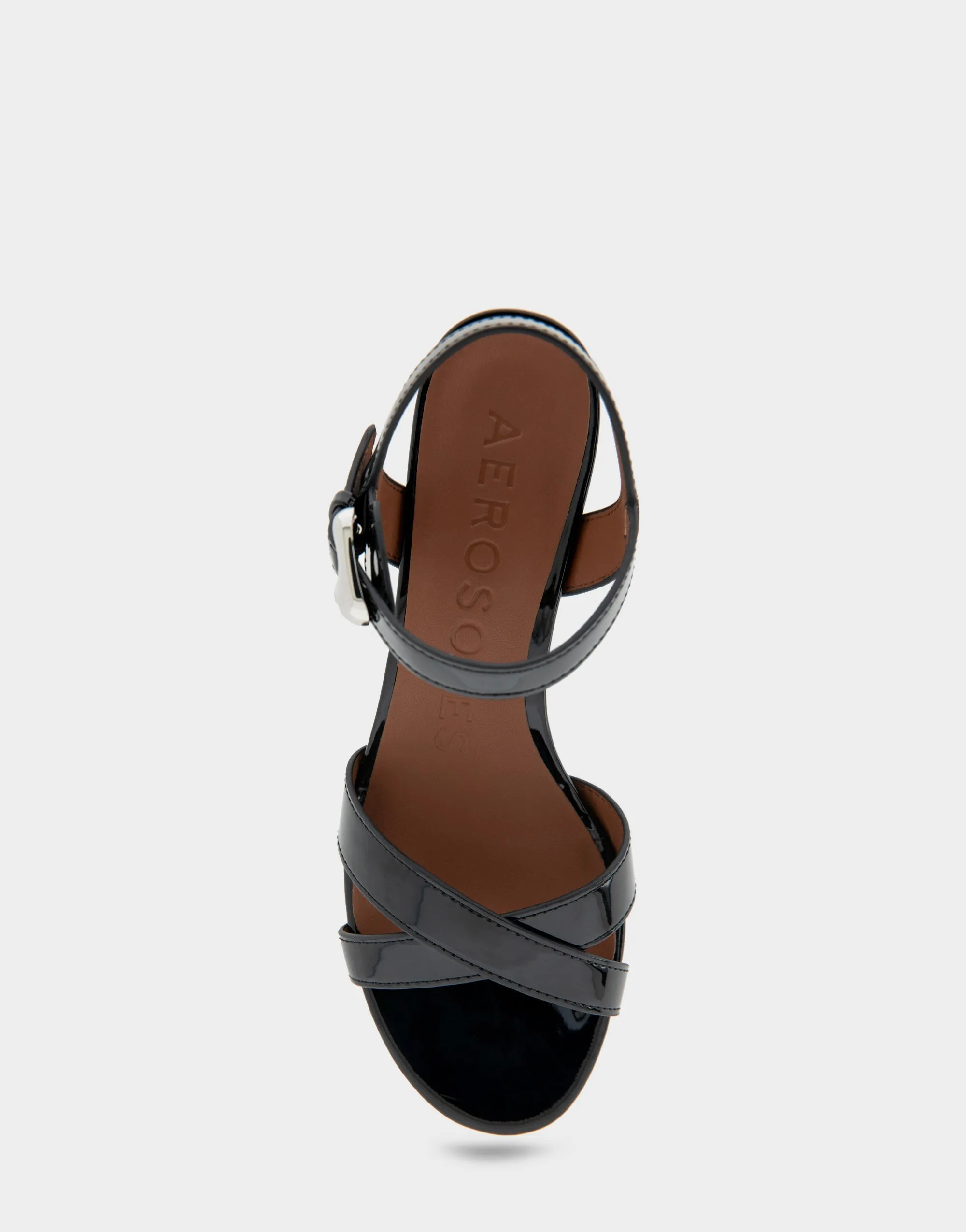 Cinzia Black Patent Faux Leather