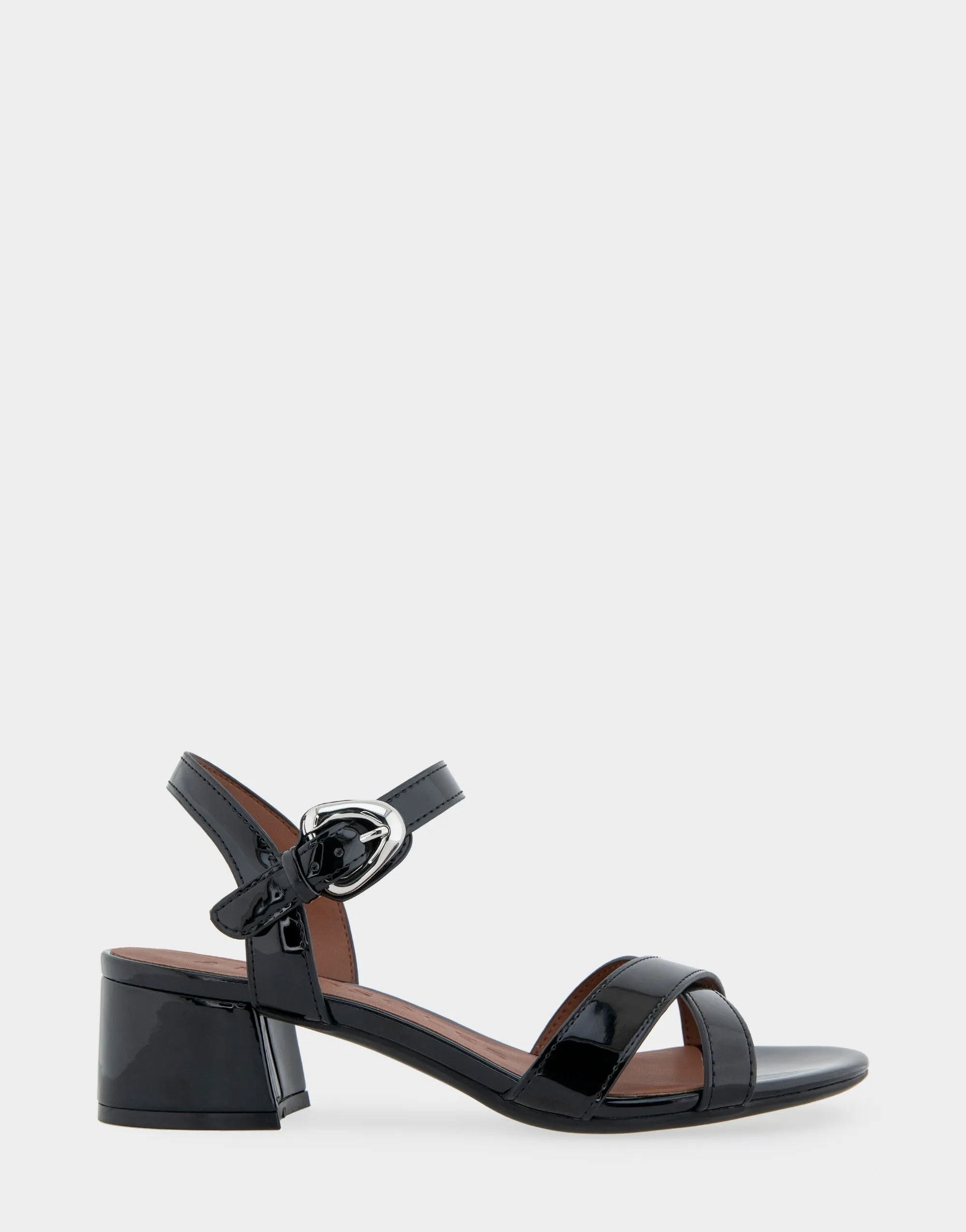 Cinzia Black Patent Faux Leather