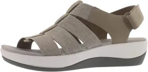 Clarks Women's Arla Shaylie Casual Wedge Sandal Sand/Wht