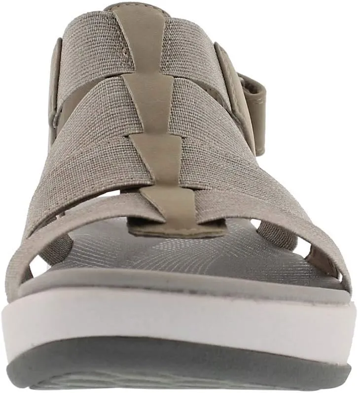Clarks Women's Arla Shaylie Casual Wedge Sandal Sand/Wht