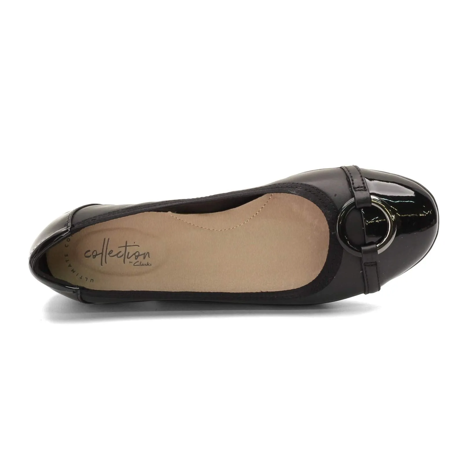 Clarks womens Gracelin Wind Dress Ballet Flat, Black Leather/Synthetic, 8.5 US