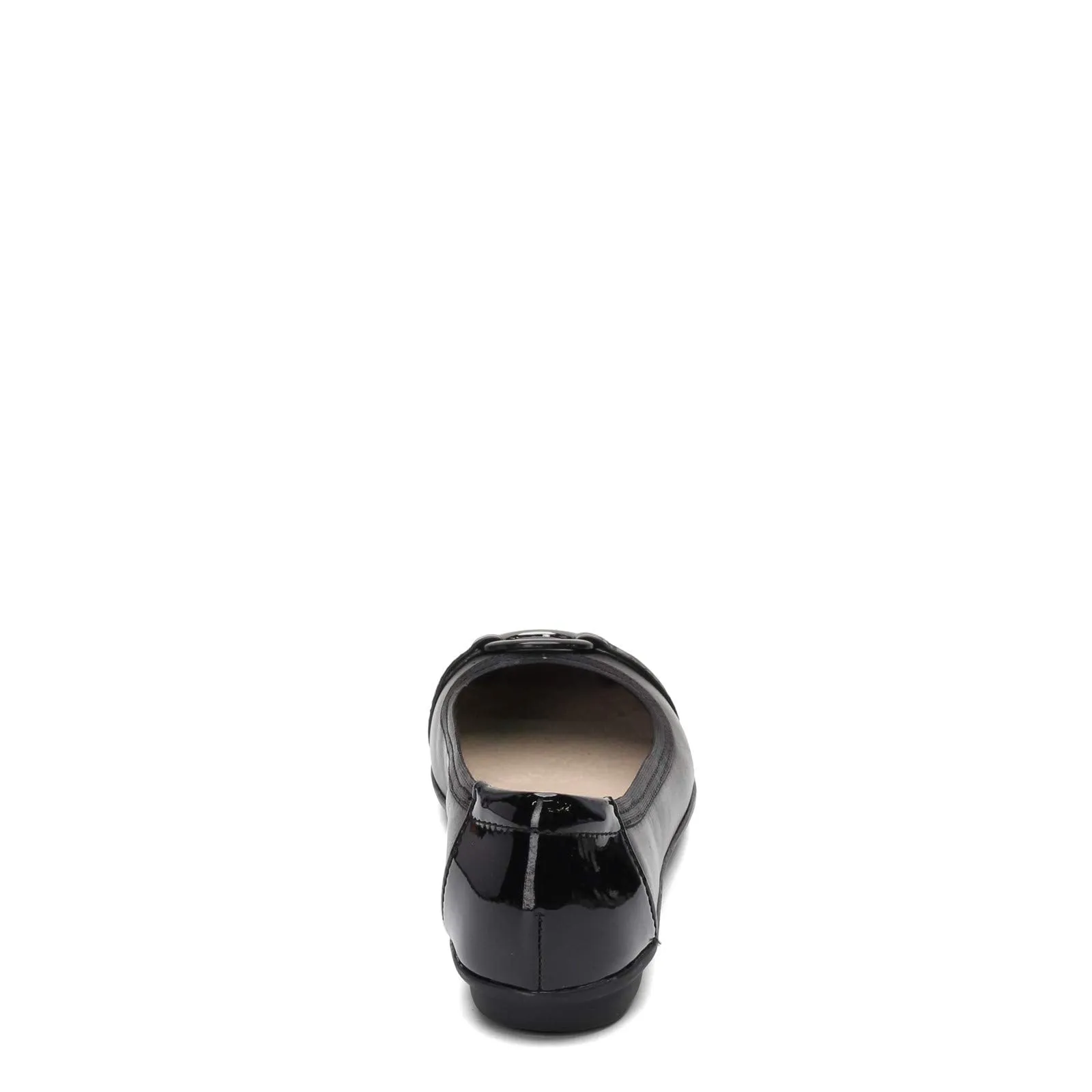 Clarks womens Gracelin Wind Dress Ballet Flat, Black Leather/Synthetic, 8.5 US