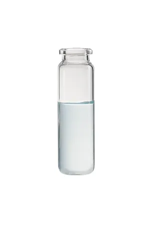 Clear Glass Square Rim Flat Bottom Headspace Vial, 21.5mL Capacity (case of 1000)