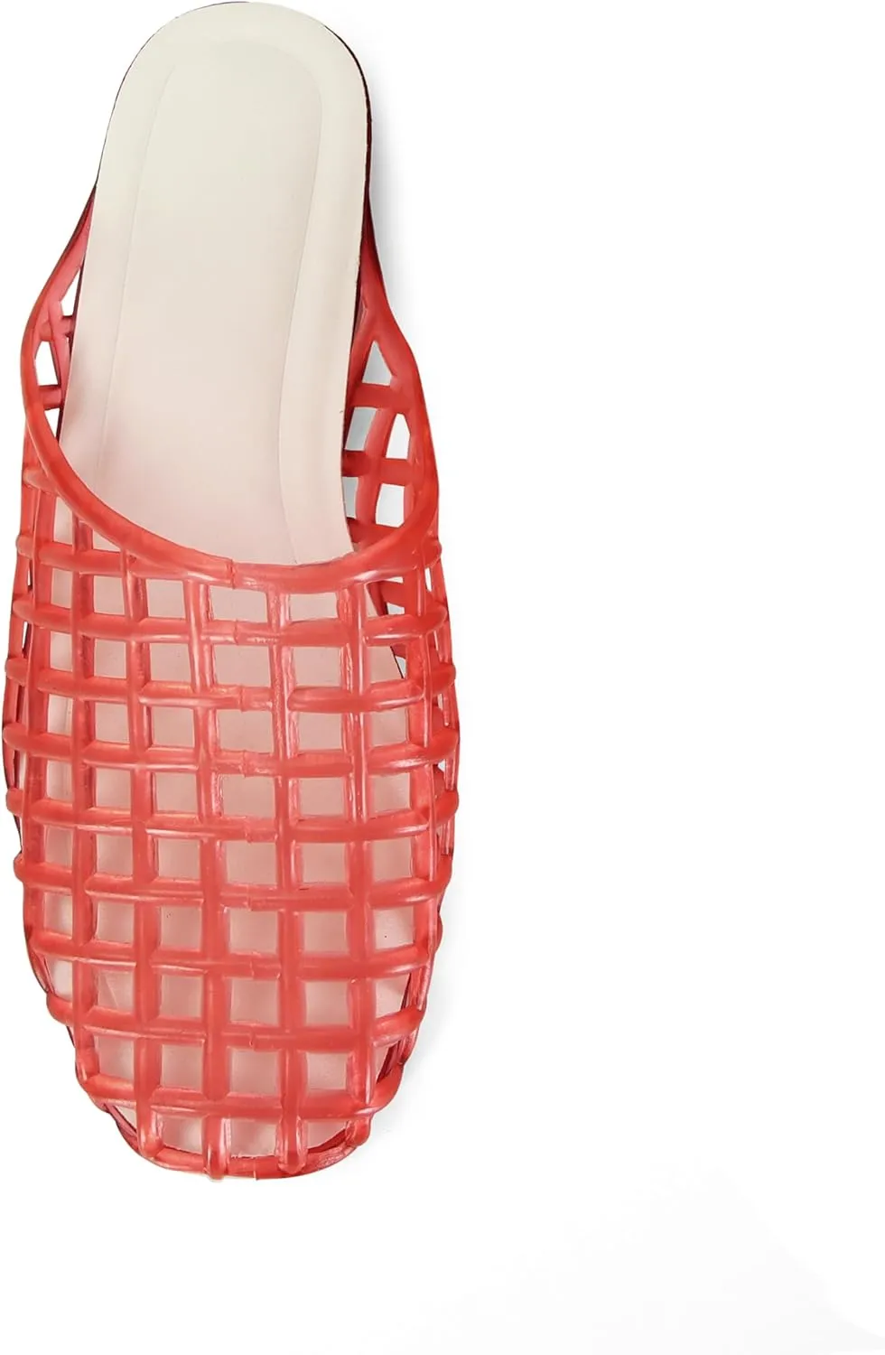Clear Jelly Flats for Women Closed Toe Mesh Hollow Jellies Mule Sandals Slip On Jelly Slides Casual Comforatable Summer Beach Slipper Sandals